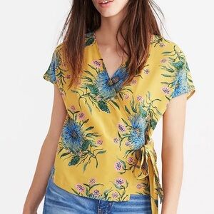 Madewell 100% Silk Wrap Blouse